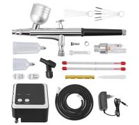 Kit aérographe avec compresseur d'air, pistolet à double action 36 PSI haute pression avec buses de 0,2, 0,3 et 0,5 mm pour peinture, modelage, décoration de gâteaux