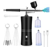 Kit Aérographe avec Compresseur, Pistolet Aérographe Portable Rechargeable Sans Fil, Mini Airbrush pour Nail Art, Décoration de Gâteau, Maquillage, Tatouage et Modélisme