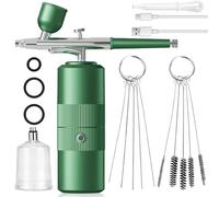 Kit aérographe avec compresseur : pistolet pulvérisateur sans fil, kit aérographe portable, avec compresseur, rechargeable par USB, pour hydratation de la peau, tatouage, ongles, maquillage
