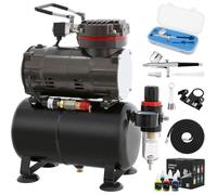 Kit Aérographe avec Compresseur, Professionnel Aérographe Kit et Aerographe Double Action pour Passe-temps, Graphique