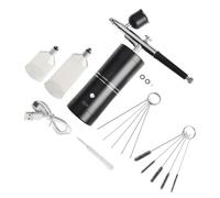 Kit aérographe avec embout de 0,3 mm Charge USB rapide 2 A Noir B | Buse de précision de 0,3 mm, pression réglable, empêche l'encrassement, rechargeable par USB, autonomie de 1 à 2 heures