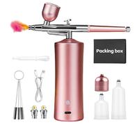Kit Aérographe, Kit Aérographe Sans Fil, Aerographe, Aérographe Sans Fil, Avec Chargement Usb, Pour Maquillage, Artisanat, Gâteau, Tatouage, Modèle, Décoration D'ongles (Rose)