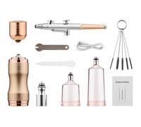 Kit Aérographe, Mini Compresseur Aérographe Kit Portable Rechargeable Airbrush pour Maquillage, Modelisme Peinture, Décoration de G