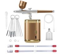 Kit aérographe : pistolet à peinture portable avec buse de 0,2/0,3/0,5 mm, ensemble de pistolets sans fil rechargeables compatibles : aérographe pour ongles, art, pulvérisation de couleur, décoration