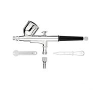 Kit aérographe portable avec buse de 0,3 mm - Pistolet pulvérisateur double action à alimentation par gravité pour loisirs, modélisme, décoration de gâteau, maquillage, nail art et retouche de voiture