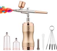 Kit aérographe portable avec compresseur - Stylo aérographe manuel sans fil, double action, pression réglable sur 3 niveaux, batterie intégrée pour la peinture, la peinture de modèles, le nail art, le