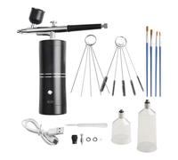 Kit aérographe portable facile à utiliser avec réglage pour diverses tâches de peinture (noir C)