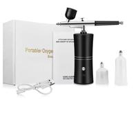 Kit aérographe portable sans fil avec compresseur, mini pistolet pulvérisateur pour nail art et peinture de gâteau (noir)