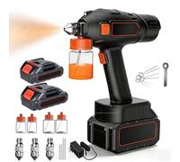 Kit aérographe portable sans fil avec débit de pulvérisation réglable, buses de 0,3/0,5/0,8 mm, pots de 50 ml et 100 ml pour projets de peinture, d'artisanat et de bricolage