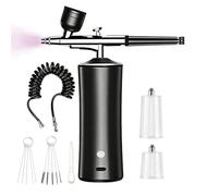 Kit Aérographe Sans Fil,Compresseur Kit Aérographe Avec 2 Buses,Kit Portable Rechargeable Aérographe,Aérographe Manuel RechargeableS Pour Maquillage,Nail Art,Rechargeable,Modelage De Tatouage