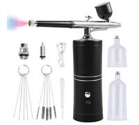 Kit Aérographe Sans Fil, Pistolet Aérographe Portable, Kit Aérographe Rechargeable, Aérographe Sans Fil Avec Compresseur, Pour Décoration D'ongles, Décoration De Gâteau, Maquillage