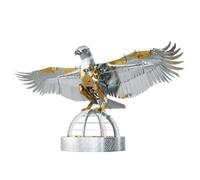 Kit Aigle mécanique en métal 247+ pièces, Armure dorée | des ailes superposées, des articulations, des serres et un socle, temps de montage environ 2 heures, acier inoxydable
