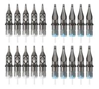 Kit Aiguille Tatouage et Transparent Cartouches 20pc Aiguilles De Tatouage Mixtes 3RL 5RL 5M1 7M1 pour Doublure et Ombrage Tattoo