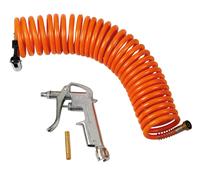 Kit Air, tuyau spiralé de 5 m + pistolet à air comprimé