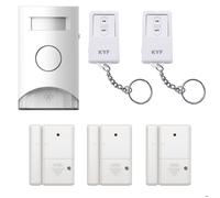 Kit Alarme autonome à détection de mouvement - Eclairage d’alerte intégré - détecteur d’ouverture (x3) et télécommande (x2)