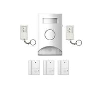 KYF - Kit Alarme Autonome à détection de Mouvement - Eclairage d'alerte intégré - détecteur d'ouverture (x3) et télécommande (x2) KYF