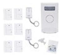 KYF - Kit Alarme Autonome à détection de Mouvement - Eclairage d'alerte intégré - détecteur d'ouverture (x6) et télécommande (x2) KYF