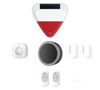 Kit Alarme Évolutif 868 MHz connecté WiFi 2,4Ghz avec Sirène 90dB Flash LED intégré + Sirène Extérieure Solaire Autonome