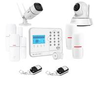 Kit alarme maison connectée sans fil wifi box internet et gsm futura blanche smart life et 2 caméra wifi - lifebox - kit11
