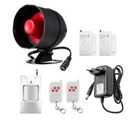 Kit Alarme Maison De 7 PièCes avec SirèNe De 115 DB, Capteur De Mouvement, Capteur De Porte Et FenêTre Et SystèMe D'Alarme De SéCurité avec TéLéCommande