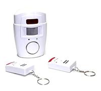 Kit Alarme Sans Fil avec Détecteur de Mouvement PIR + 2 Télécommandes - Sirène 110 DB - Portée 6m et Champ 110° - Sécurité d'Intérieur : Maison, Appartement, Garage, Abris de Jardin, Caravane, Cave...