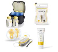Kit Allaitement Complet - Tire-lait Électrique Double Freestyle Hands-Free + Cooler Bag avec 4 Biberons + Sachets Conservation Easy