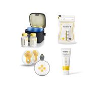 Kit Allaitement Complet - Tire-lait Electrique Double Swing Maxi Hands-Free + Cooler Bag avec 4 Biberons + Sachets Conservation Easy Pour x50 +