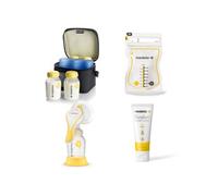 Kit Allaitement Complet - Tire-lait Manuel Harmony Flex + Cooler Bag avec 4 Biberons + Sachets Conservation Easy Pour x50 + Crème Lanoline PureLan