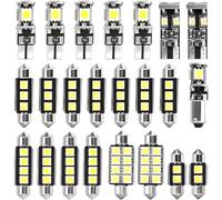 Kit Ampoules LED Voiture 23 Pièces, T10 W5W C5W 12V, Intérieur Auto 6000K | Éclairage blanc xénon 6000K 12V pour plafonnier, coffre, portière et plaque, navettes 31/36/40/41 mm, installation rapide