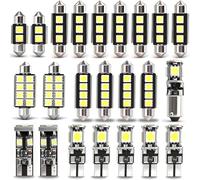 Kit Ampoules LED Voiture 23pcs Sans Erreur - Blanc Xénon 6000K T10 W5W & C5W 31/36/42mm, Éclairage Intérieur Auto, Plafonnier, Coffre, Plaque Compatible avec VW Ford Honda kit led voiture interieur