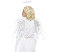 Kit ange blanc avec ailes et auréole adulte