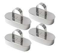 Kit anneau de dessert | 4 anneaux de pâtisserie en acier durable | formes pour modéliser les aliments anneaux de four pour souris, gâteaux, pâtisseries avec presse alimentaire pour projets culinaires