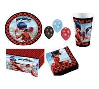 Kit Anniversaire ( cde 5 ) - 8 Enfants - Multicolore - Décoration de Fête miraculous 6 p ballons et pailles offertes