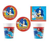 Kit anniversaire enfants (cde 5) - Sonic - Mgs33 - 16 gobelets - 16 assiettes - 20 serviettes