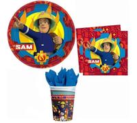 Kit anniversaire SAM LE POMPIER New 8 personnes 36 pièces + 1 casque de pompier OFFERT