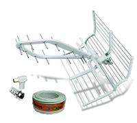 Kit antenne FAGOR Rhombus LTE 5 G 17 dB + câble TELEVES 20 m + connexions