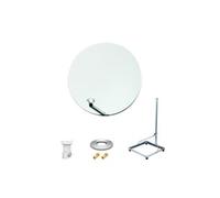 Kit Antenne Parabole 75 cm fibre + Support balcon Acier 1m pour dalle béton 50X50cm + LNB single + Câble coax 25m + 2 fiches F