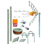 Kit antenne Televes 5G + Amplificateur et fontaine + 2 mâts 1,5 m + Griffes + Connexions + Câble Televes 20 m