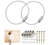 Kit anti-basculement pour meubles, ensemble de protection contre l'inclinaison des meubles | 2 sangles de meubles en métal à haute capacité de résistance - Ancrage de sécurité mural de commode, sangle
