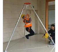 Kit anti-chute portable avec trépied de sauvetage pour espaces confinés et travaux aériens - Treuil 20/30 m et système de poulie pour la sécurité contre les incendies, capacité de charge de 300 kg