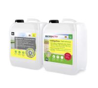 Kit Anti-Dépôt Vert 1 x 5 L & Imprégnation pour Pierre et Béton 1 x 5 L - Élimine Algues, Mousses et Protège Durablement Terrasses