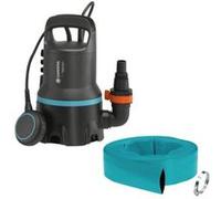 Kit anti-inondation GARDENA - Pompe d'évacuation pour eaux chargées 9000 l/h - Tuyau de refoulement 10m - Caisse en plastique Gris G