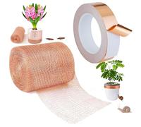 Kit anti-limaces, yisight 12.7cm*6m Filet en Cuivre & 20mm x 10m Ruban Cuivré, Double Protection Contre Escargots, pour Protection du Jardin, prévention des Rongeurs et Insectes