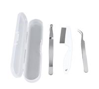 Kit anti-puces professionnel en acier inoxydable : pince à épiler, peigne et clips pour animaux de compagnie. Outil facile à utiliser pour le toilettage des chiens, chats et
