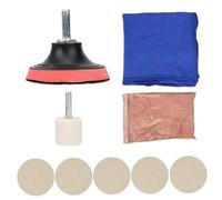 Kit anti-rayures pour vitres de voiture, poudre d'oxyde de cérium pour pare-brise, avec tampon polissage en laine, disque polissage et plus encore