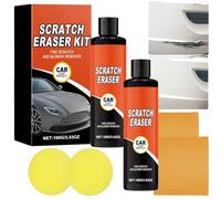 Kit anti-rayures pour voiture, pâte efface-rayures et tourbillons avec éponge et lingettes, cire de réparation pour peinture automobile, garnitures noires et -Polissage et restauration (2pcs)