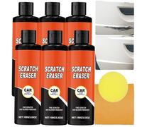 Kit anti-rayures pour voiture, pâte efface-rayures et tourbillons avec éponge et lingettes, cire de réparation pour peinture automobile, garnitures noires et -Polissage et restauration (6pcs)