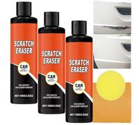 Kit anti-rayures pour voiture, pâte efface-rayures et tourbillons avec éponge et lingettes, cire de réparation pour peinture automobile, garnitures noires et -Polissage et restauration (3pcs)