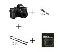 Kit appareil photo hybride Nikon Z50 + Z DX 16-50mm f/3.5-6.3 + dragonne Peak Design noir + courroie Peak Design noir + écran de protection Mas