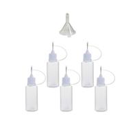 Kit applicateur de colle à pointe d'aiguille de 3 à 100ML, bouteille avec entonnoir for Quilling de papier, bricolage, outil artisanal en papier for Scrapbooking, 1 Kit(20ml White)
